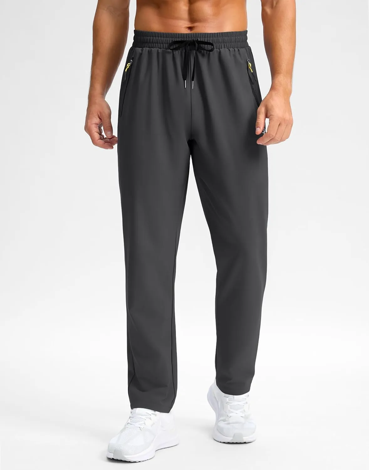 Pudolla Men's Lightweight Hiking Pants Quick-Dry Outdoor Sweatpants with Zipper Pockets for Casual Travel Athletic Workout