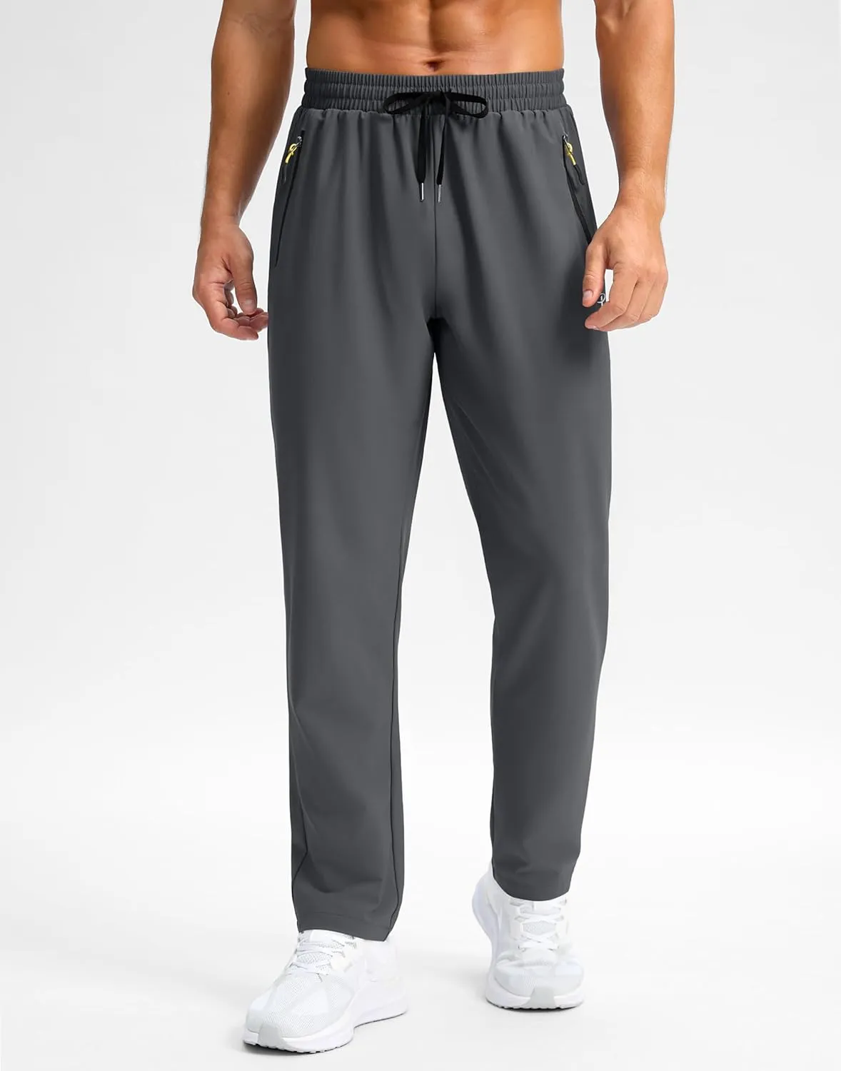 Pudolla Men's Lightweight Hiking Pants Quick-Dry Outdoor Sweatpants with Zipper Pockets for Casual Travel Athletic Workout
