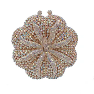 Pumpkin Rhinestone Clutch Cute Prom Purse