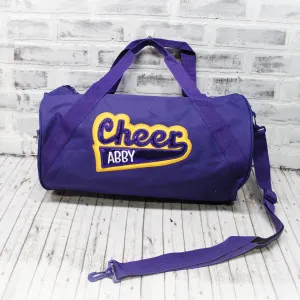 Purple Sport Gold Personalized Cheer Tote or Duffle Bag