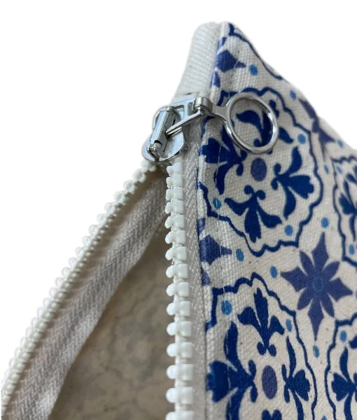 Purse Zippered Multipurpose | Tiles (Blue)