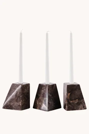Pyramid Candle Holders Grey | Dusty Deco