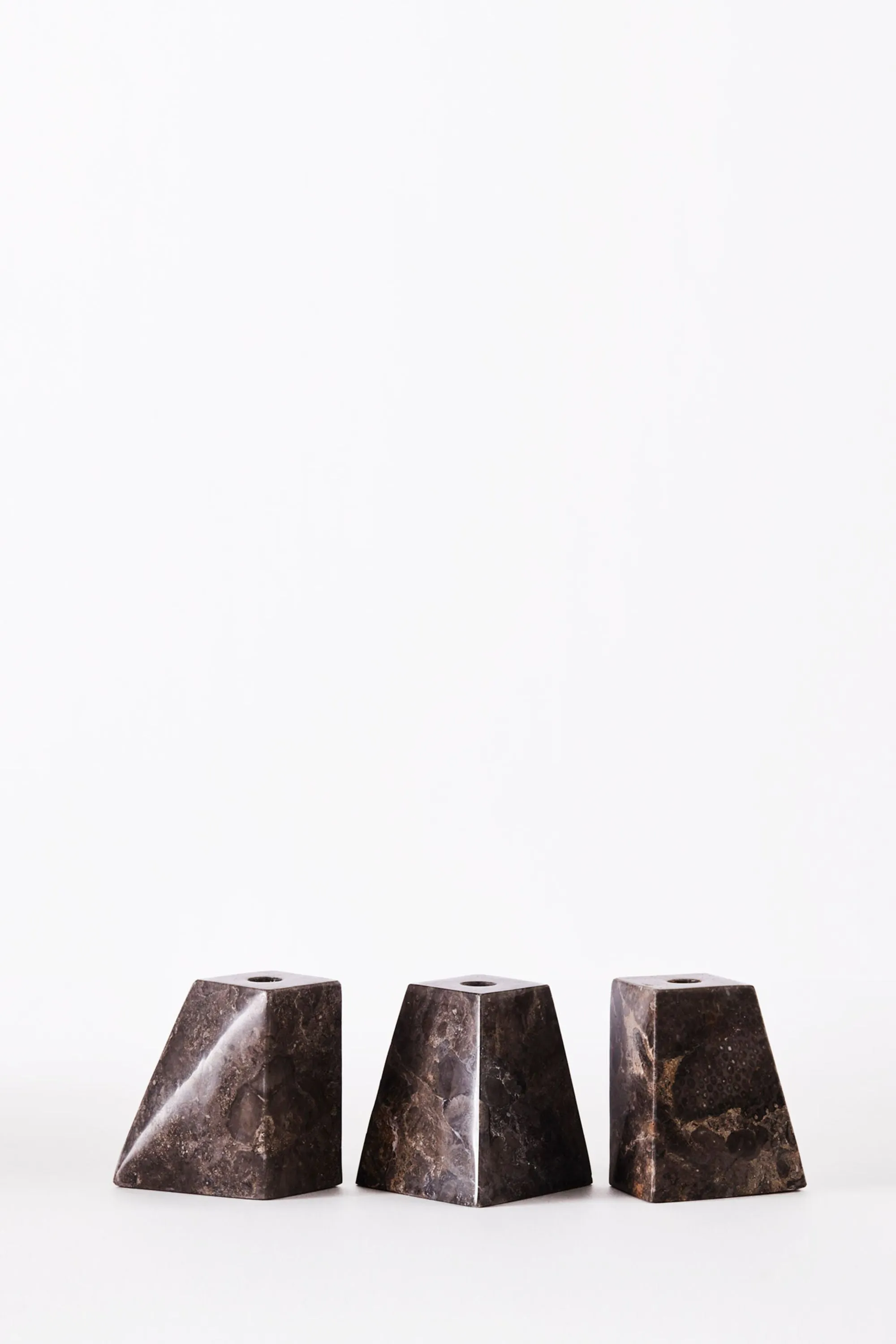 Pyramid Candle Holders Grey | Dusty Deco