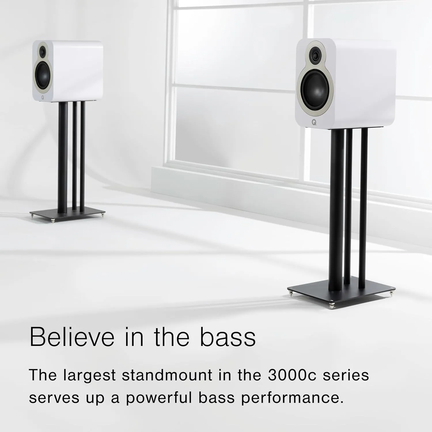 Q Acoustics 3030c Bookshelf Speakers Pair Satin Black - 2-Way Reflex Enclosure Type, 5.5" Bass Driver, 0.9" Tweeter - Stereo Speakers/Passive Speakers for Home Theater Sound System