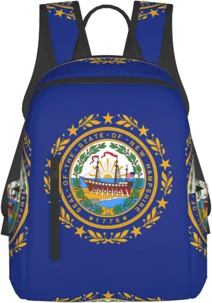 QIN&ZHENG New Hampshire state flag Print Personalized Backpack for Men Women Stylish Funny Casual Daypack for Travel Work Gym Bag
