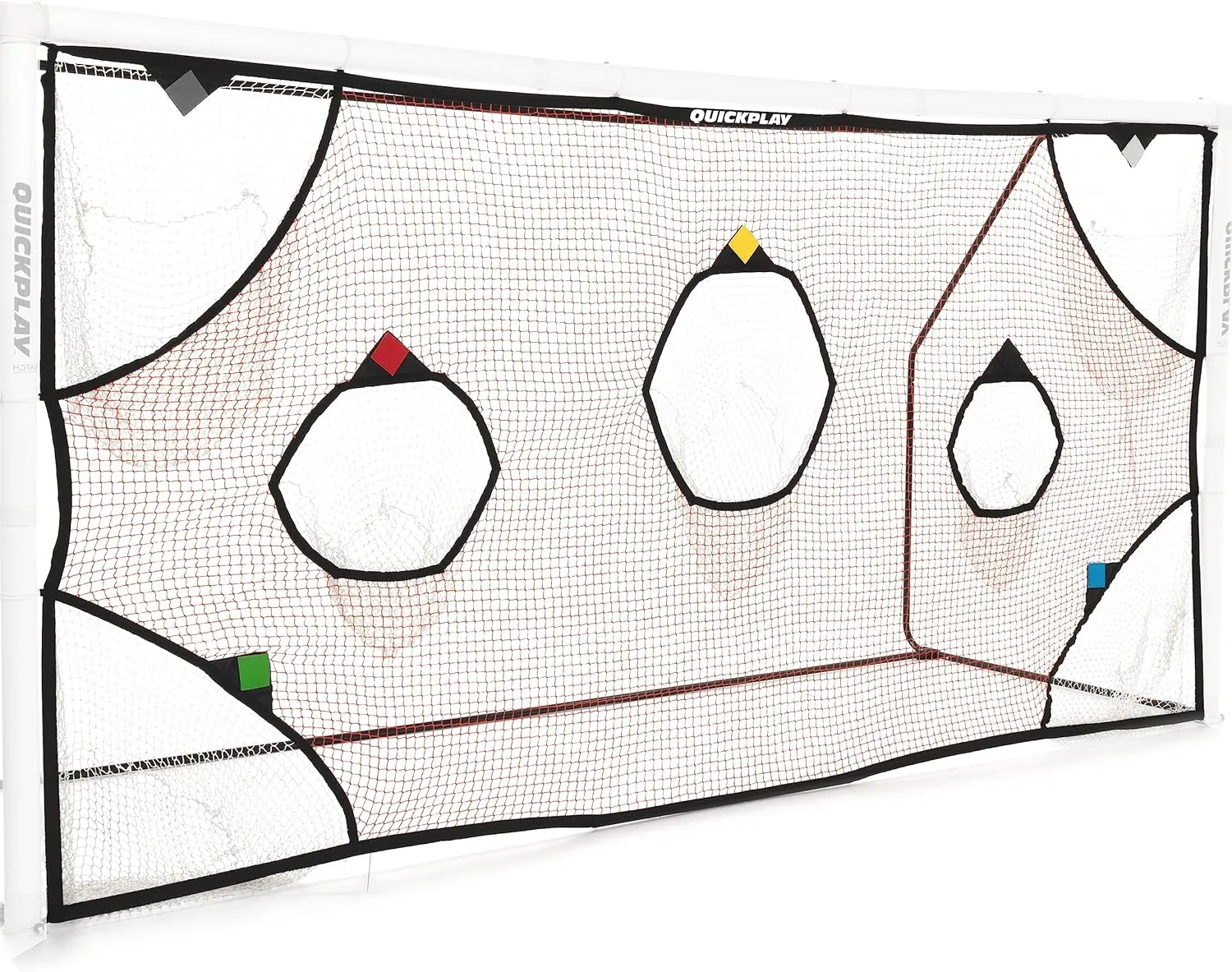 QuickPlay PRO Soccer Target Nets with 7 Scoring Zones – Practice Shooting & Goal Shots | Available in 4 Sizes | Portable Training Equipment | Soccer Frame Not Included