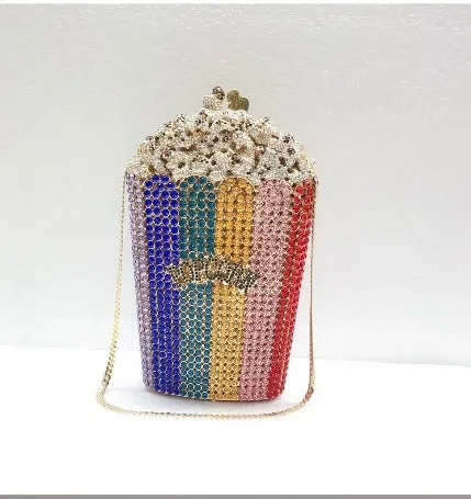 Rainbow popcorn clutch bag