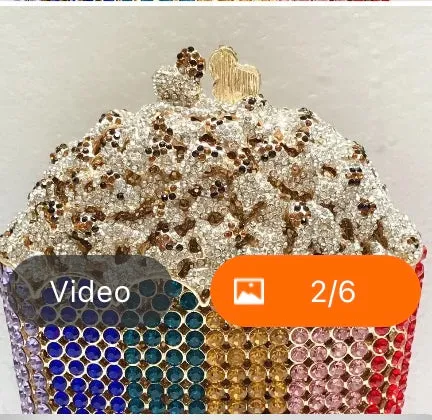 Rainbow popcorn clutch bag