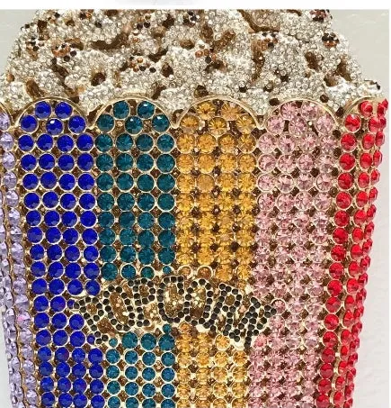 Rainbow popcorn clutch bag