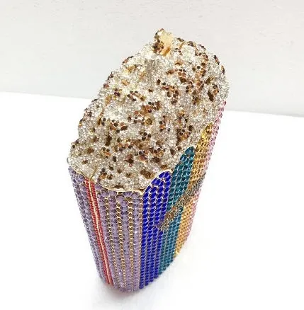 Rainbow popcorn clutch bag