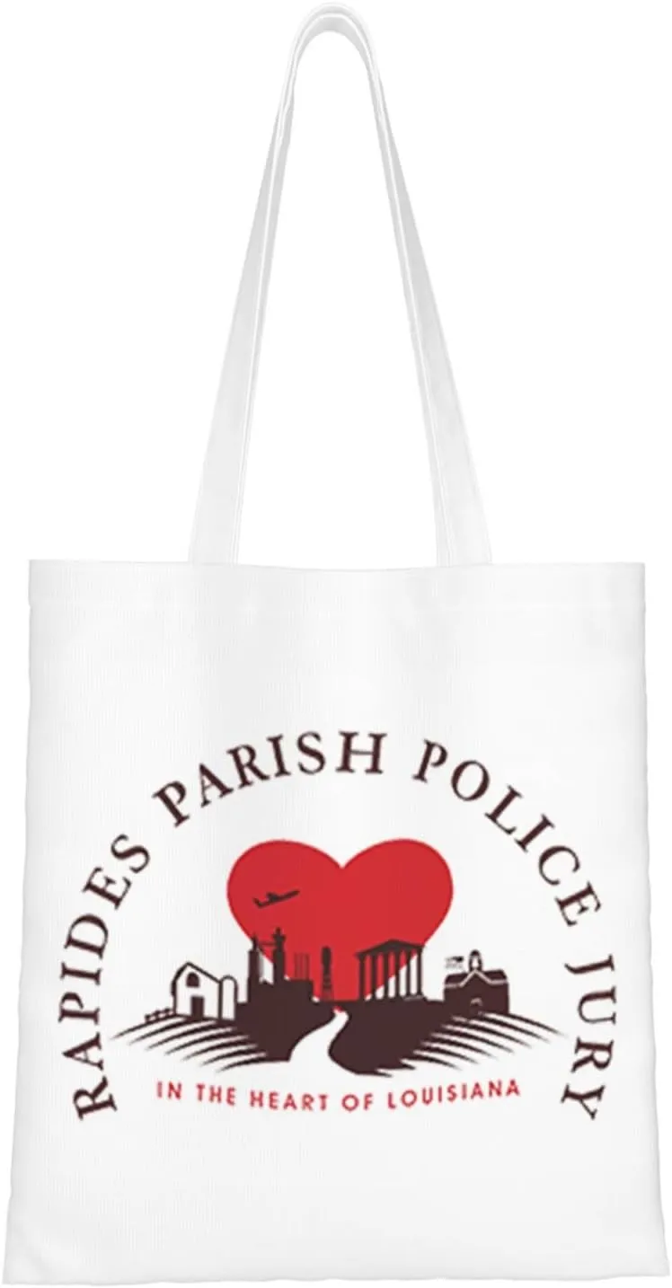 Rapides Parish Flag Tote Bag for Women Canvas Shopping Bags Reusable Beach Bag Grocery Bags Tote Shoulder Bag Gift Bags