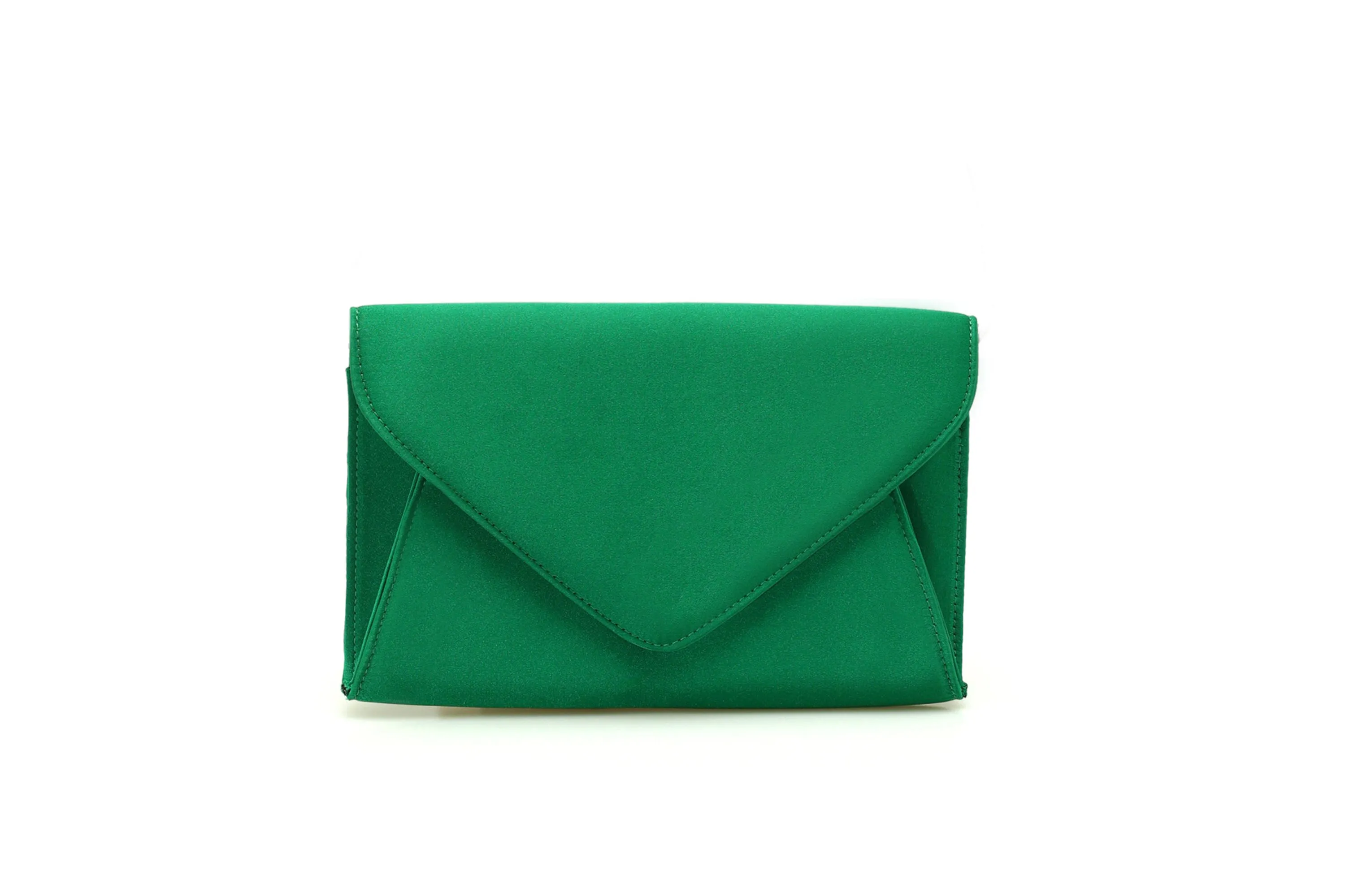 Recycled Satin Clutch Bag - Green