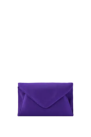 Recycled Satin Clutch Bag - Purple