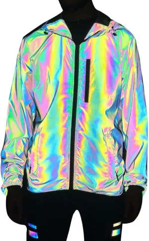 Reflective Jacket for Men and Women Windproof Water Repellent