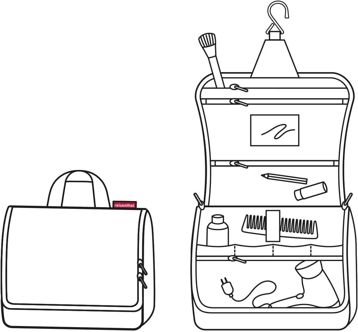 reisenthel toiletbag XL - practical toilet bag with hook, water repellent material