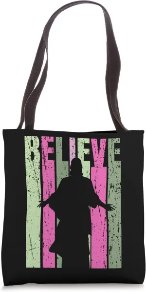 Retro Jesus Motivational Church Religion Christian Catholic Tote Bag