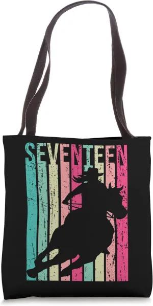 Retro Rodeo 17th Birthday Horse Lover Cowgirl Country 17 Tote Bag