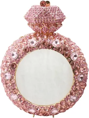 Rhinestone Acrylic Clutch for Women Novelty Vintage Clock Wedding Purse Sparkling Elegant Evening Prom Handbag