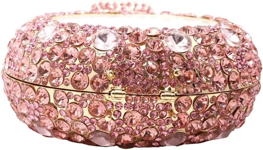 Rhinestone Acrylic Clutch for Women Novelty Vintage Clock Wedding Purse Sparkling Elegant Evening Prom Handbag