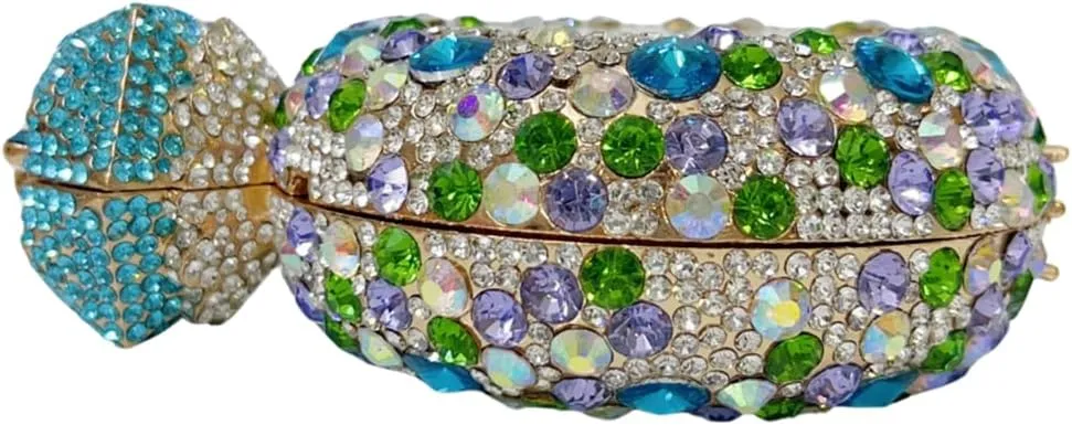 Rhinestone Acrylic Clutch for Women Novelty Vintage Clock Wedding Purse Sparkling Elegant Evening Prom Handbag