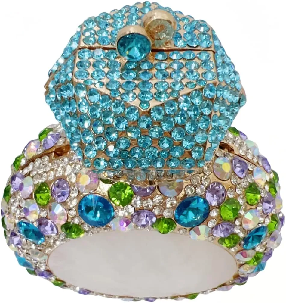 Rhinestone Acrylic Clutch for Women Novelty Vintage Clock Wedding Purse Sparkling Elegant Evening Prom Handbag