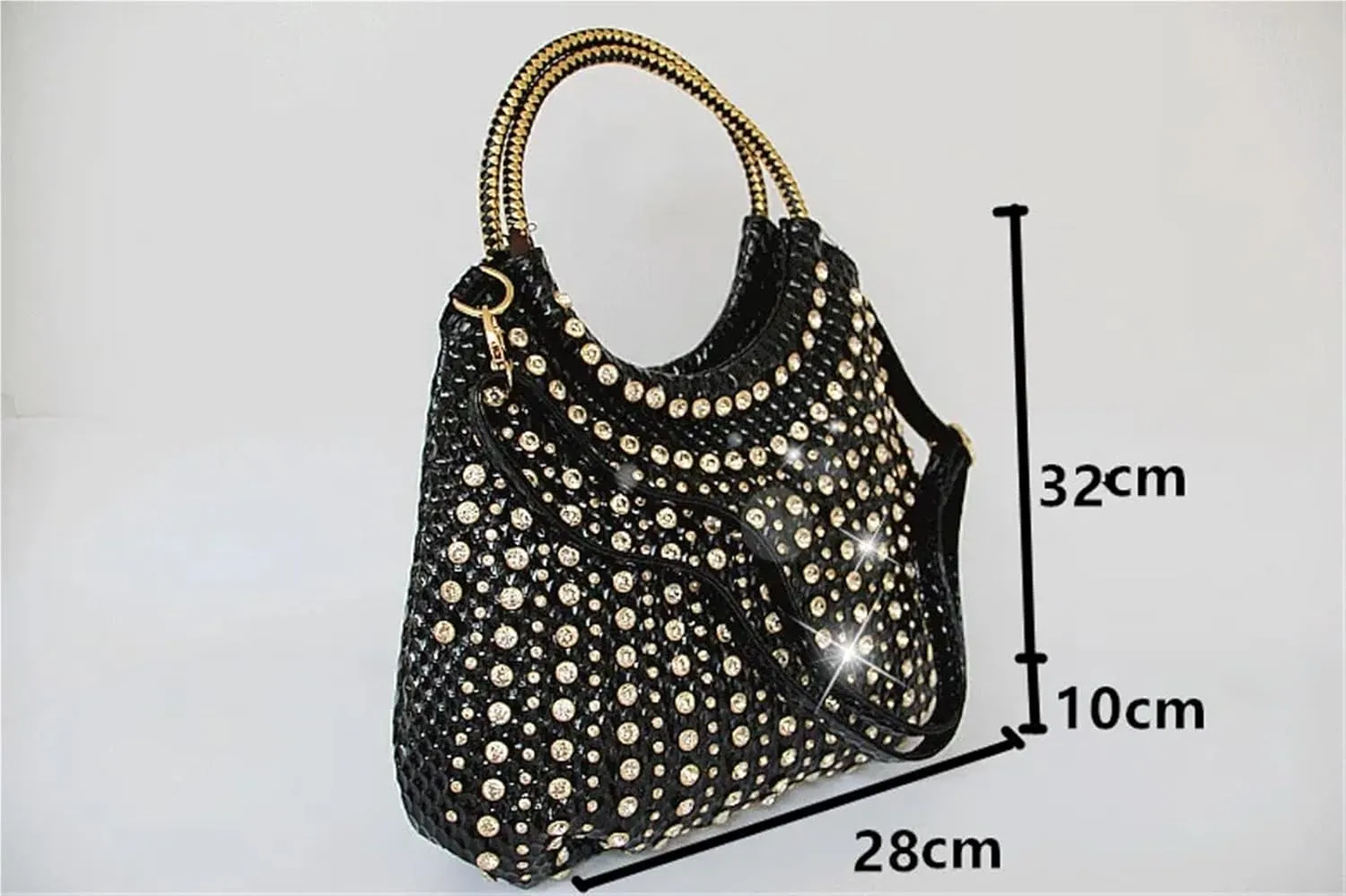 Rhinestone Bags Diamonds Women Handbags Genuine Leather Shoulder Bag Female White Rhinestone Messenger Crossbody Tote Bags