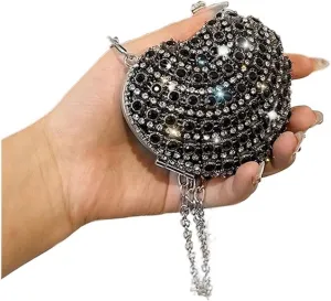 Rhinestone Bags Mini Diamond Inlay Heart Shape Crystal Clutch Purse Stones Evening Wedding Party Shoulder Bag