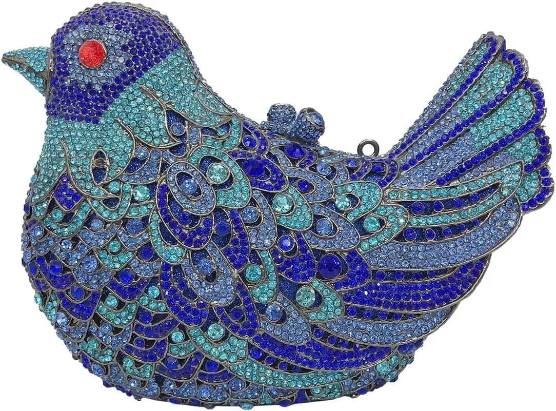 Rhinestone Bird Clutch Purse Women's Full Crystal Evening Bag for Wedding Party Handbag