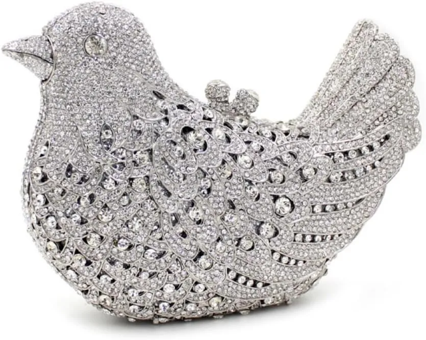 Rhinestone Bird Clutch Purse Women's Full Crystal Evening Bag for Wedding Party Handbag
