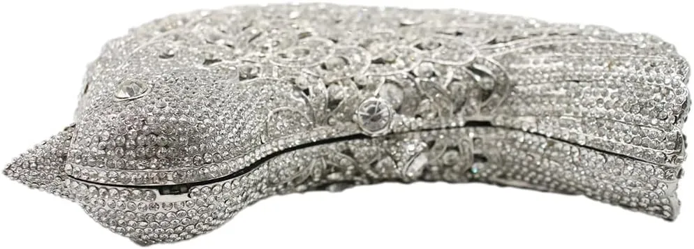 Rhinestone Bird Clutch Purse Women's Full Crystal Evening Bag for Wedding Party Handbag