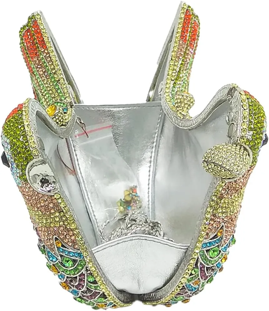 Rhinestone Bird Clutch Purse Women's Full Crystal Evening Bag for Wedding Party Handbag