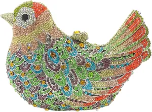 Rhinestone Bird Clutch Purse Women's Full Crystal Evening Bag for Wedding Party Handbag