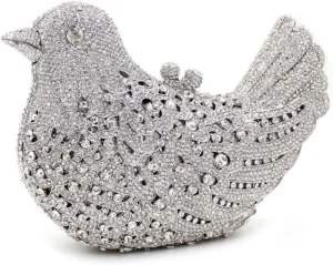 Rhinestone Bird Clutch Purse Women's Full Crystal Evening Bag for Wedding Party Handbag