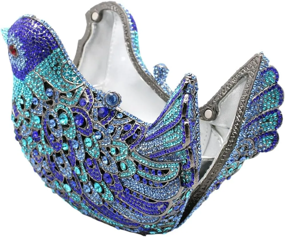 Rhinestone Bird Clutch Purse Women's Full Crystal Evening Bag for Wedding Party Handbag