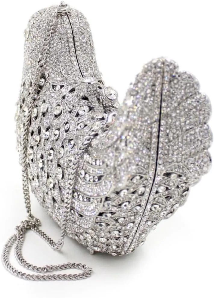 Rhinestone Bird Clutch Purse Women's Full Crystal Evening Bag for Wedding Party Handbag