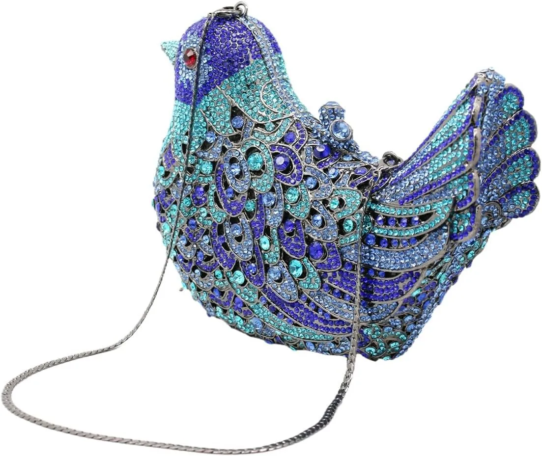 Rhinestone Bird Clutch Purse Women's Full Crystal Evening Bag for Wedding Party Handbag