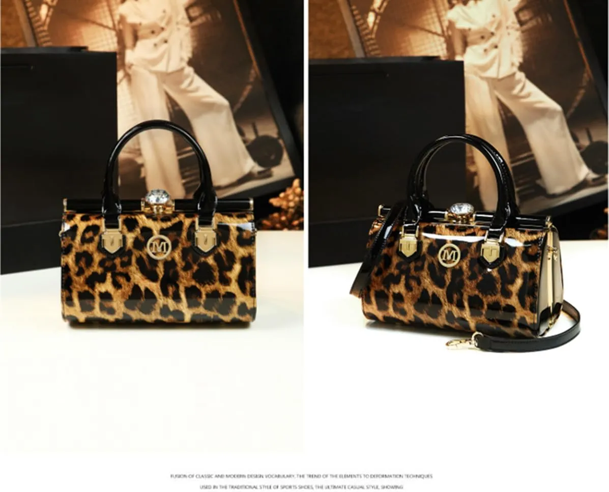 Rhinestone Buckle Shoulder Bag for Women's Leather Top Handle Satchel Crossbody Handbags Evening Bag Purses Hard
