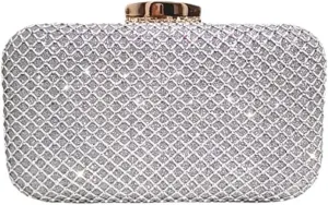 Rhinestone Clutch Bag for Women Sparkling Evening Bag Crystal Handbag Bridal Wedding Purse Elegant Shoulder Bag
