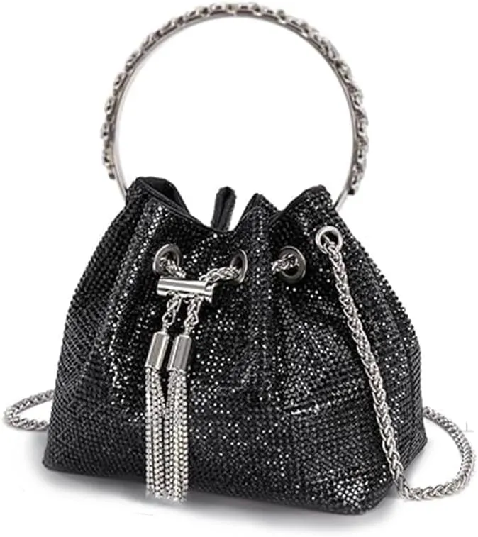 Rhinestone Evening Bag Crystal Bling Purse Sparkly Diamond Clutch Handbag Crossbody Bag for Women Party Club Wedding Prom