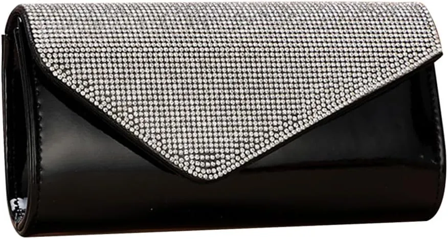 Rhinestone Evening Bag for Women Envelope Clutch Bag Crystal Handbag Bridal Wedding Purse Elegant Shoulder Bag