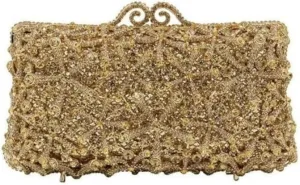Rhinestone Flower Clutch for Women Sparkling Starfish Glowing Handbag Dazzling Party Banquet Crossbody Purse