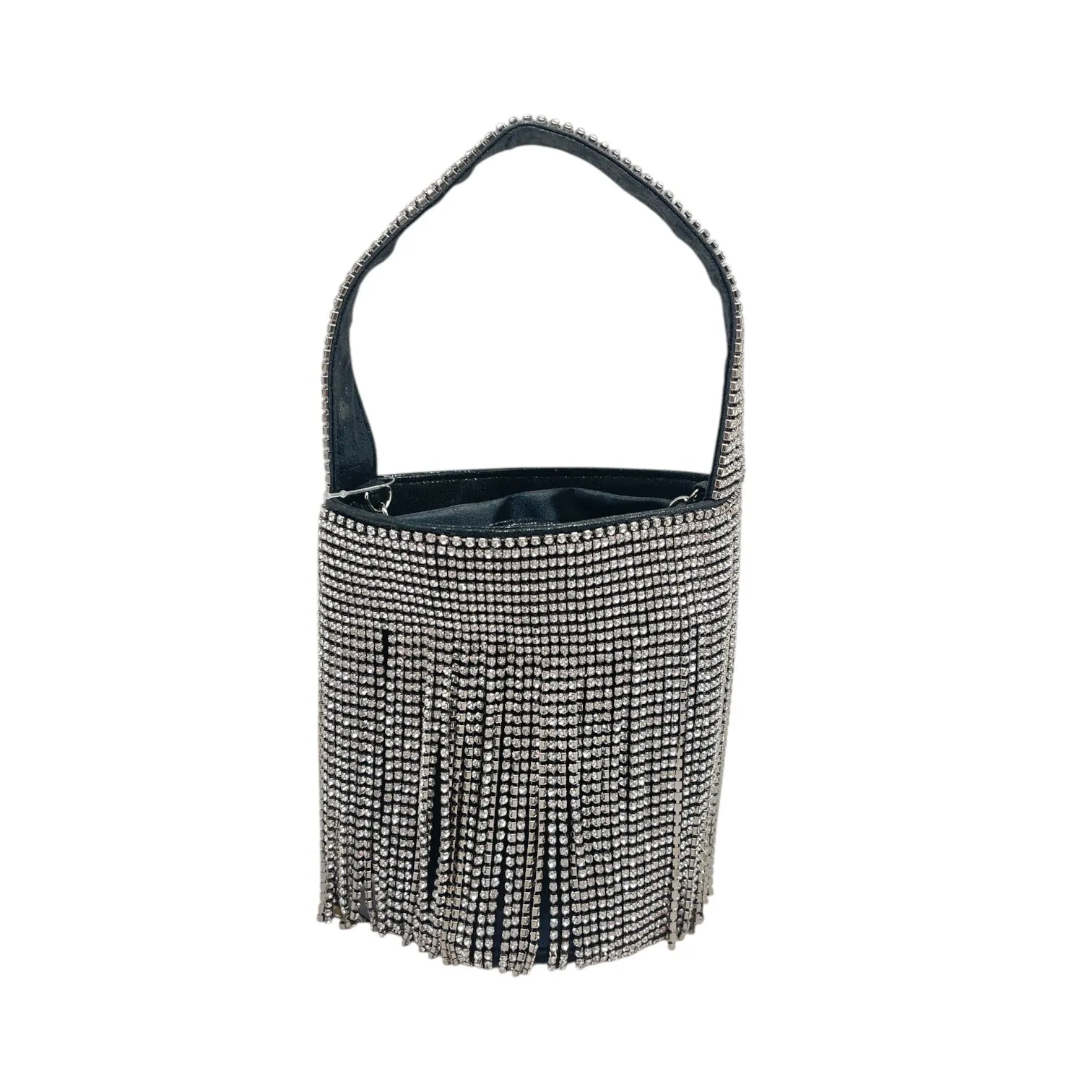Rhinestone Fringe Bucket Bag