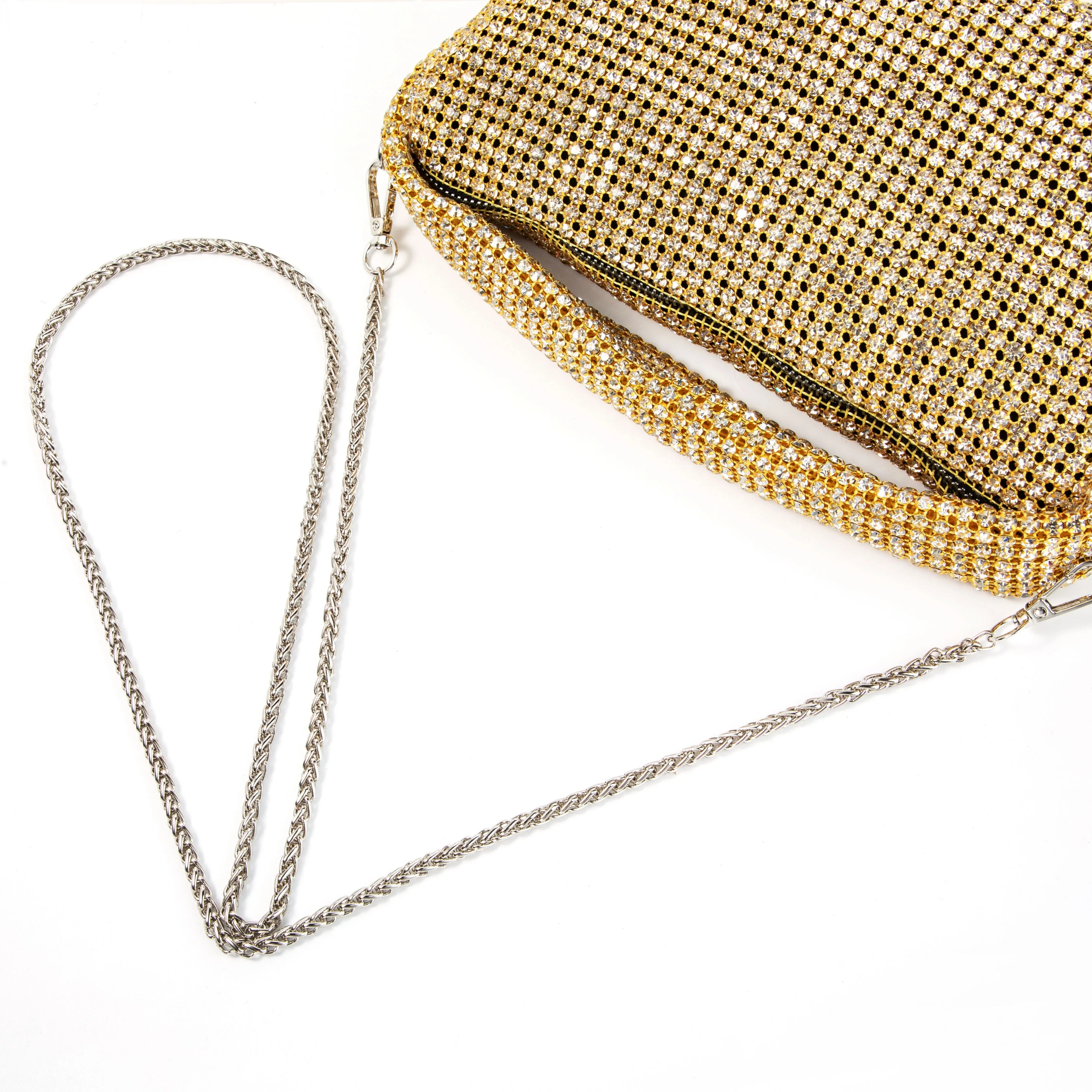 Rhinestone Gold Underarm Bag