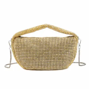 Rhinestone Gold Underarm Bag