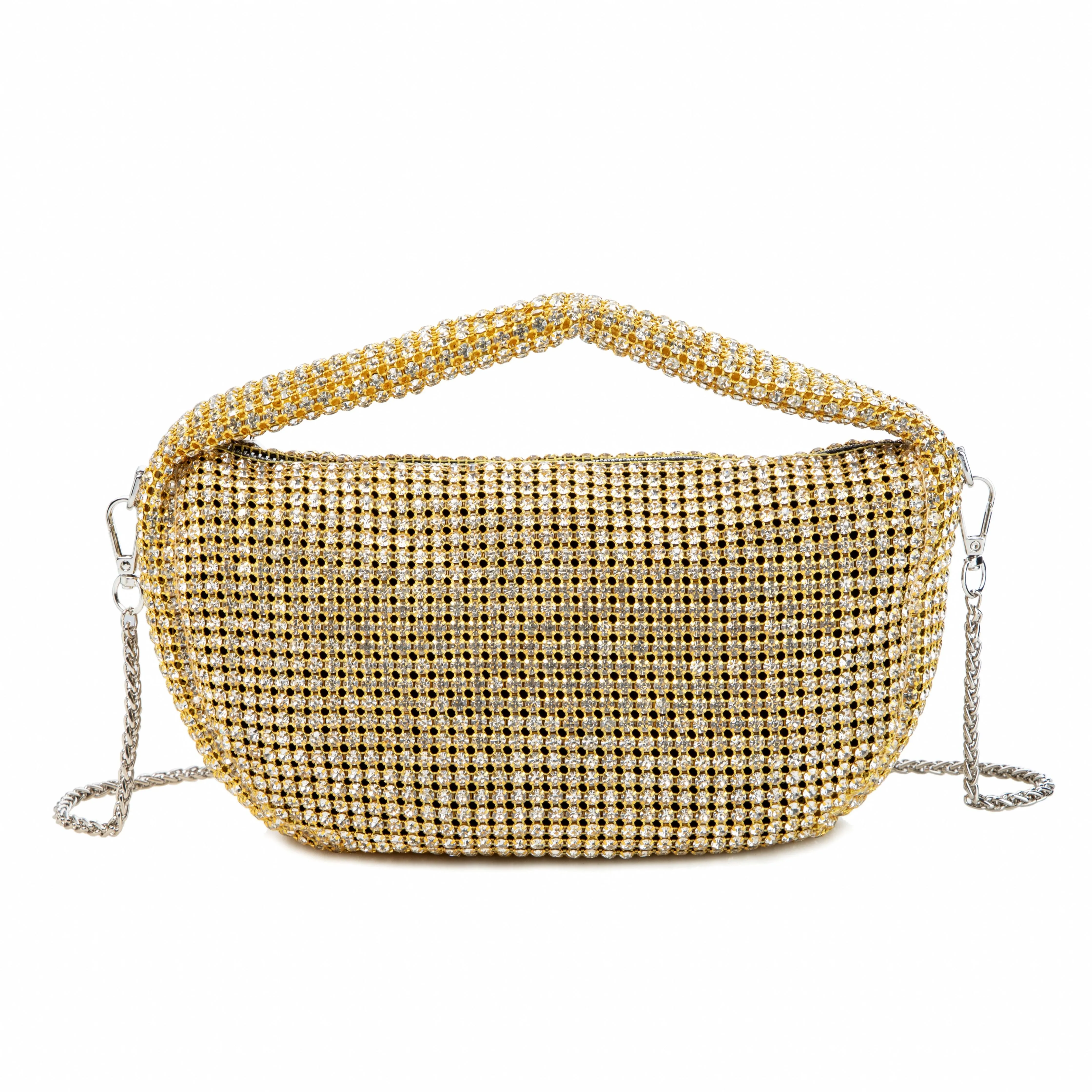 Rhinestone Gold Underarm Bag