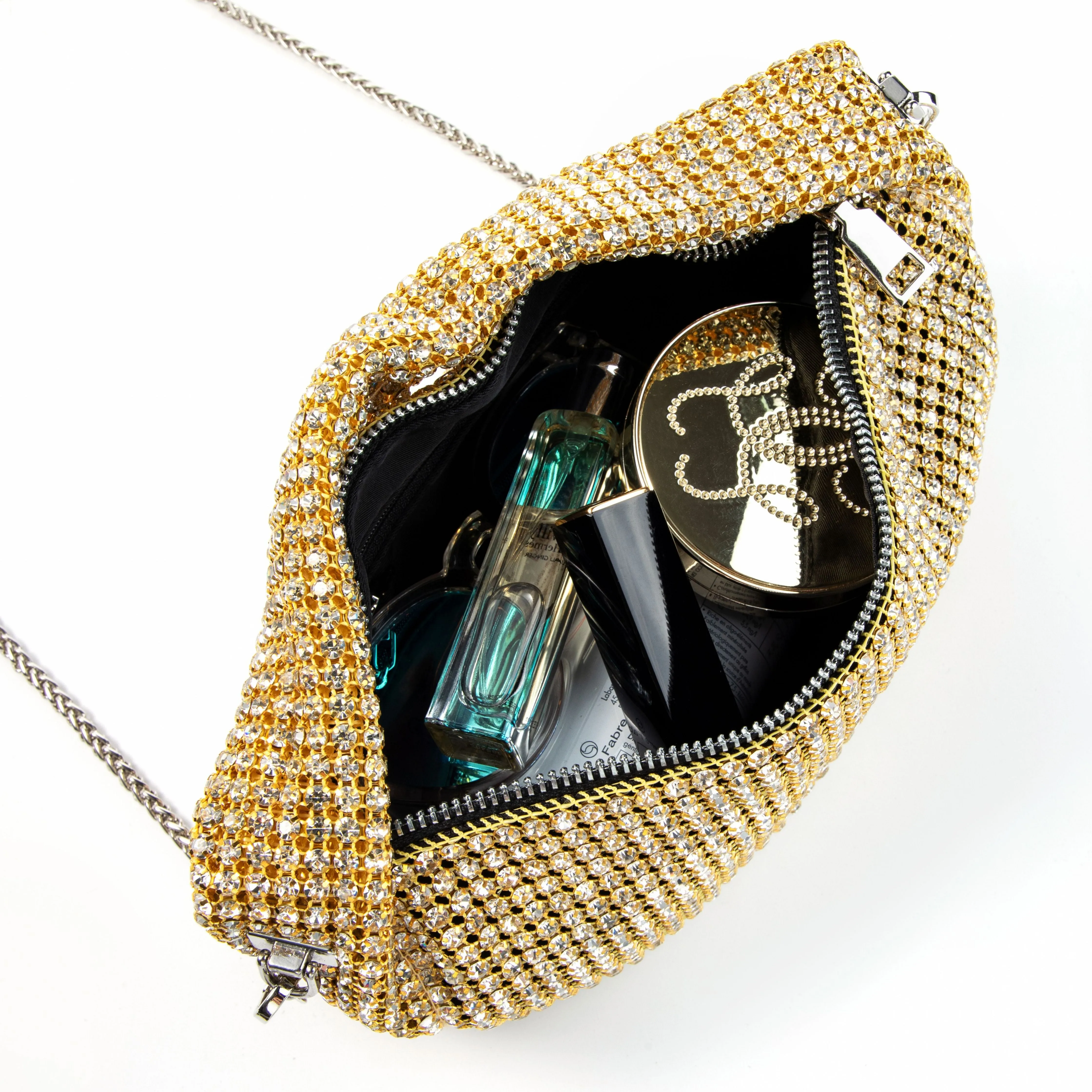 Rhinestone Gold Underarm Bag