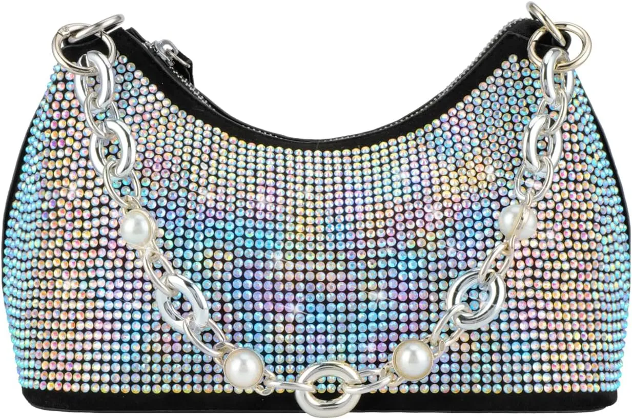 Rhinestone Handbag Purse Bling Clutch Purses for Women Evening Shoulder Diamond Purse Crystal Party Prom Hobo Bag