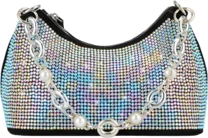 Rhinestone Handbag Purse Bling Clutch Purses for Women Evening Shoulder Diamond Purse Crystal Party Prom Hobo Bag