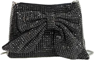 Rhinestone Purse Glitter Evening bag Sparkly Bow Clutch Purses for Women Cross Body Handbags for Party Prom Wedding