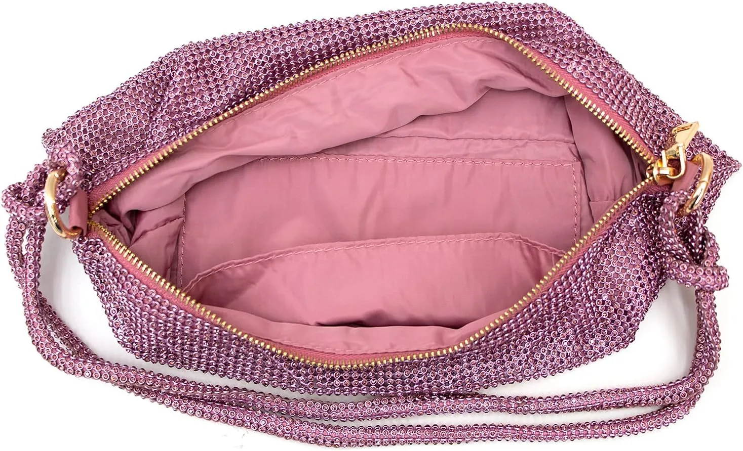 Rhinestone Purse Silver Hobo Purse Sparkly Black Evening Bag for Women Prom Party Wedding